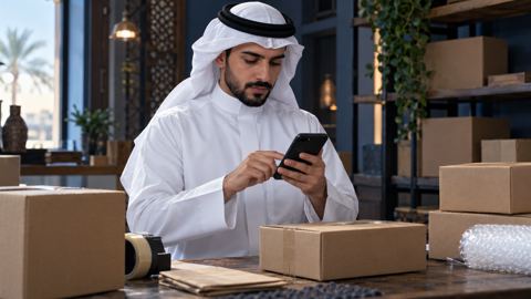 سعودي، متجر، صاحب، جوال