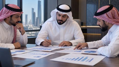 غرفة اجتماعات، سعودي، فريق، يراجع