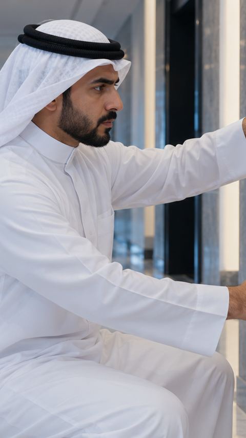 سعودي، فني، يفحص، نار