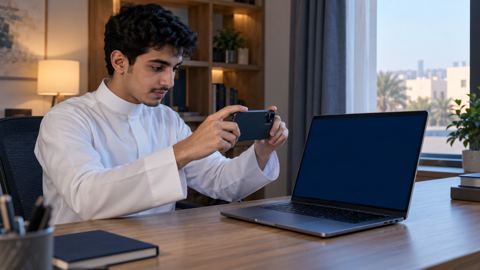 طالب جامعي سعودي يوثّق مشكلة في اللابتوب بتصويرها بالجوال