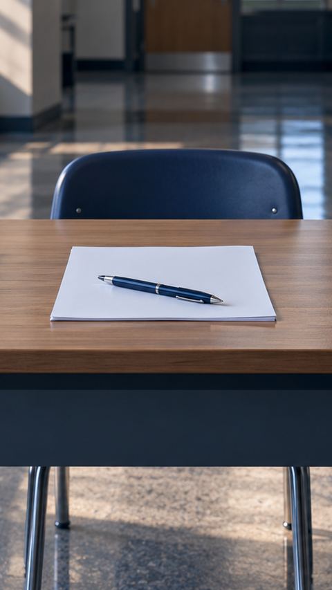 مدرسة، مكتب، قلم، لوحة