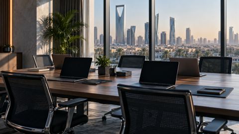 فريق، طاولة، لابتوب، شاشة