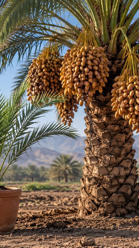 نخلة، صباح، ضوء
