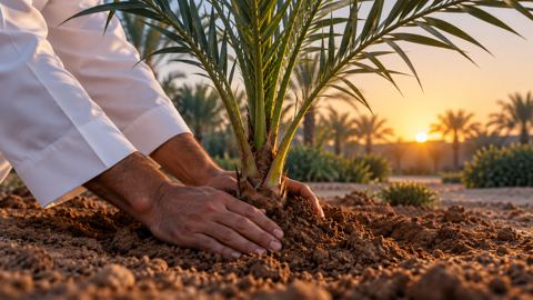نخلة، الرياض، حديقة، شروق