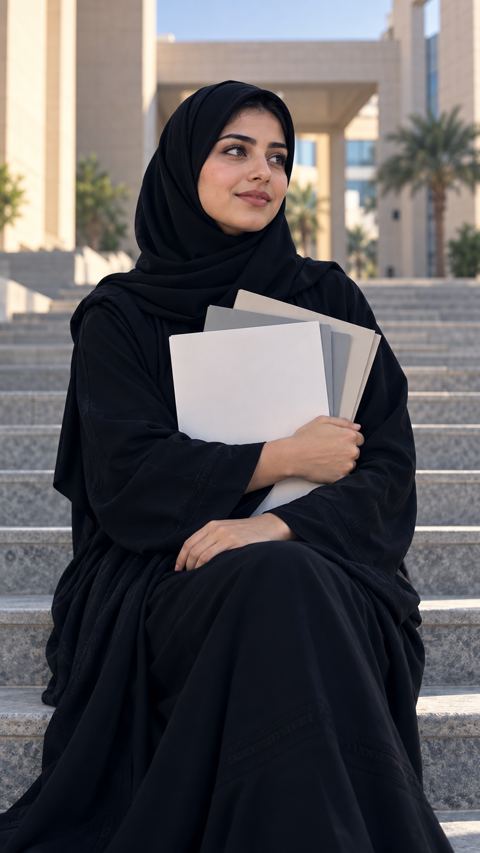 سعودي، امرأة، حجاب، جامعة